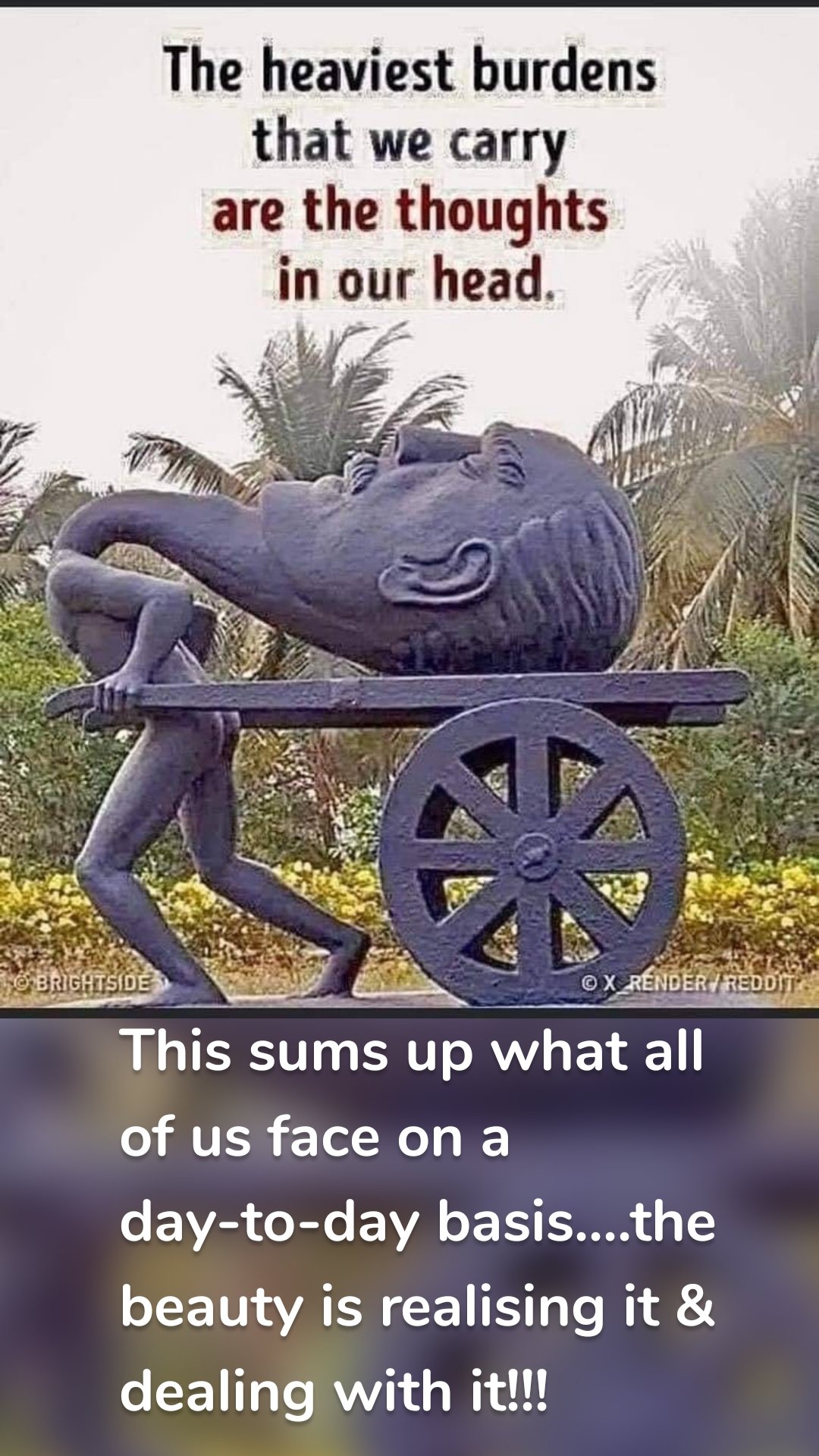 This sums up what all of us face on a day-to-day basis....the beauty is realising it & dealing with it!!!